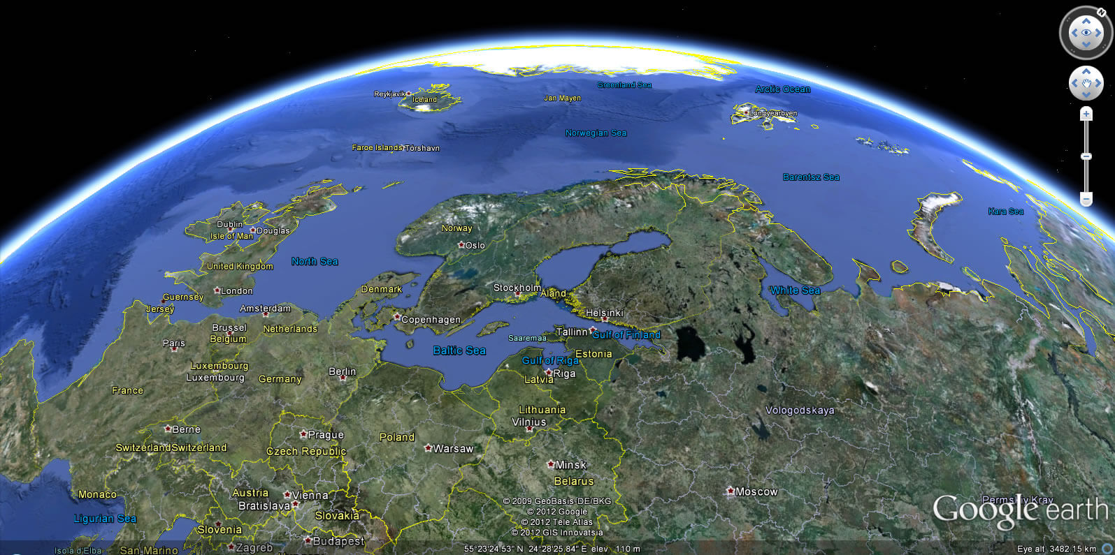 earth scandinavia map